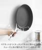Yamazaki Tower Magnetic Frying Pan W14 X X Floating 10405 Holder, White, D8.3 H11cm, Storage,
