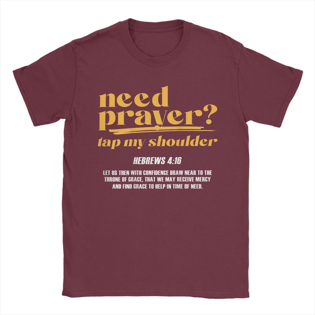 Männer brauchen Gebet Klopf mir auf die Schulter Christliche T-Shirts Tees Sommer Street Style Kurzarm-T-Shirt Rundhalsausschnitt Beliebtes Tee