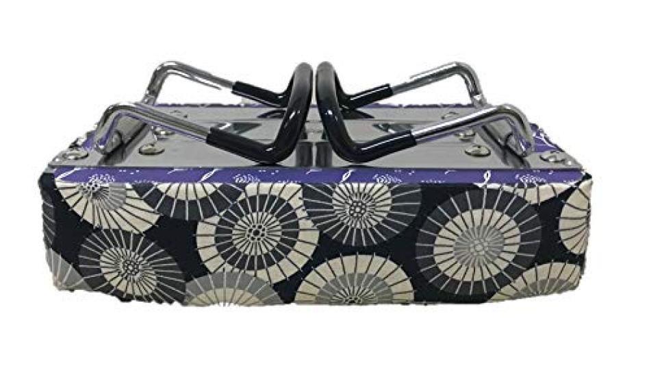 Compact Seiza Chair Small Foldable Umbrella Gray (Pattern) (Japanese Style)