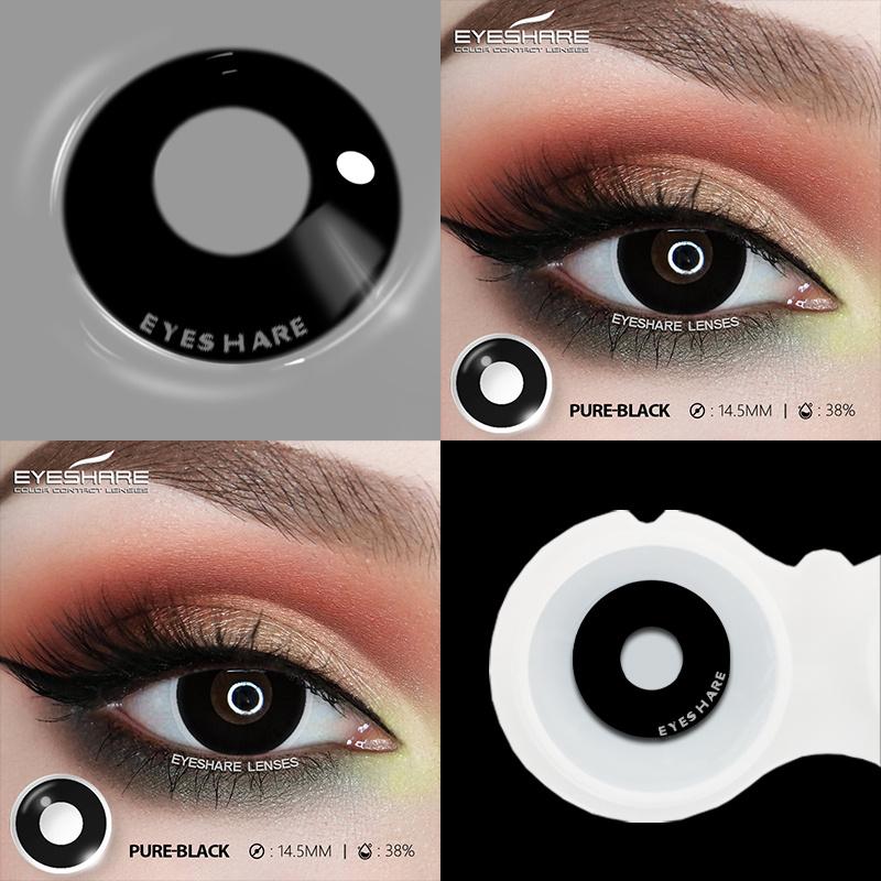 1 Pair Color Contact Lenses for Eyes Cosplay White Lenses Anime Accessories Lenses Black Contacts Lenses for Halloween