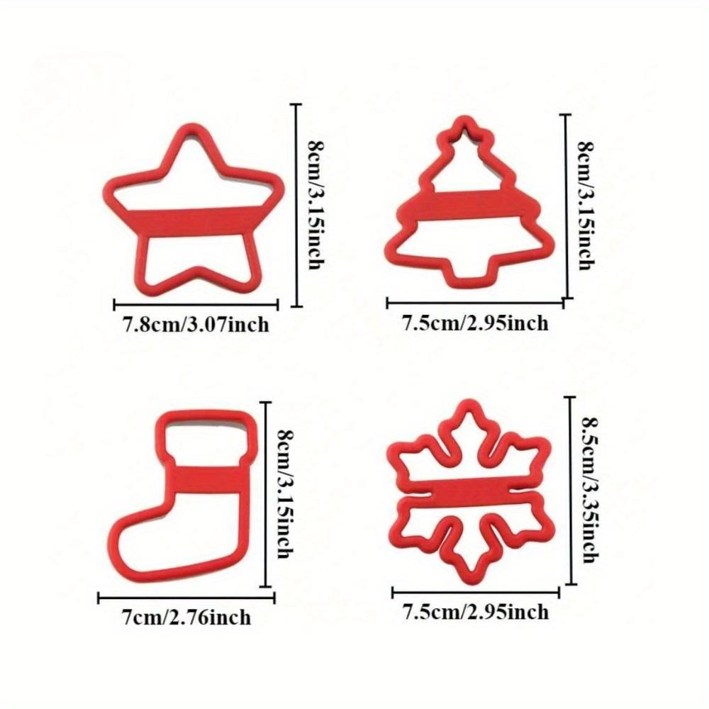 2/4pcs Christmas Cartoon Shape Cookie Cutters Anti-Pressure Hand Baking Tools DIY Biscuits Dough Cutter Fondant Cake Mold