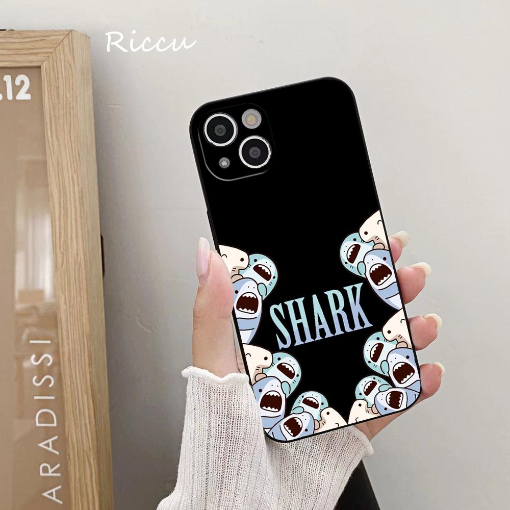 New Grinning Shark Phone Case 14 11 12 Pro 8 7 14 Plus 2020 X Pro 14 MAX 13 MINI XR XS Soft iphone 14 Cartoon Shark Phone Covers