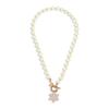Christmas Imitation Pearl Necklace for Women Fashion Santa Claus Snowman Pendant Clavicle Chain Jewelry