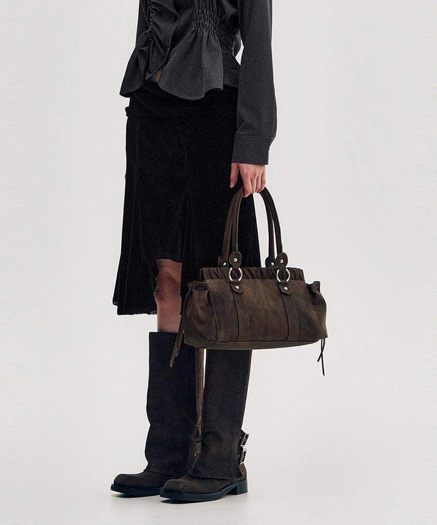 Kimzisu Ruched Belt Tote Bag _ Brown