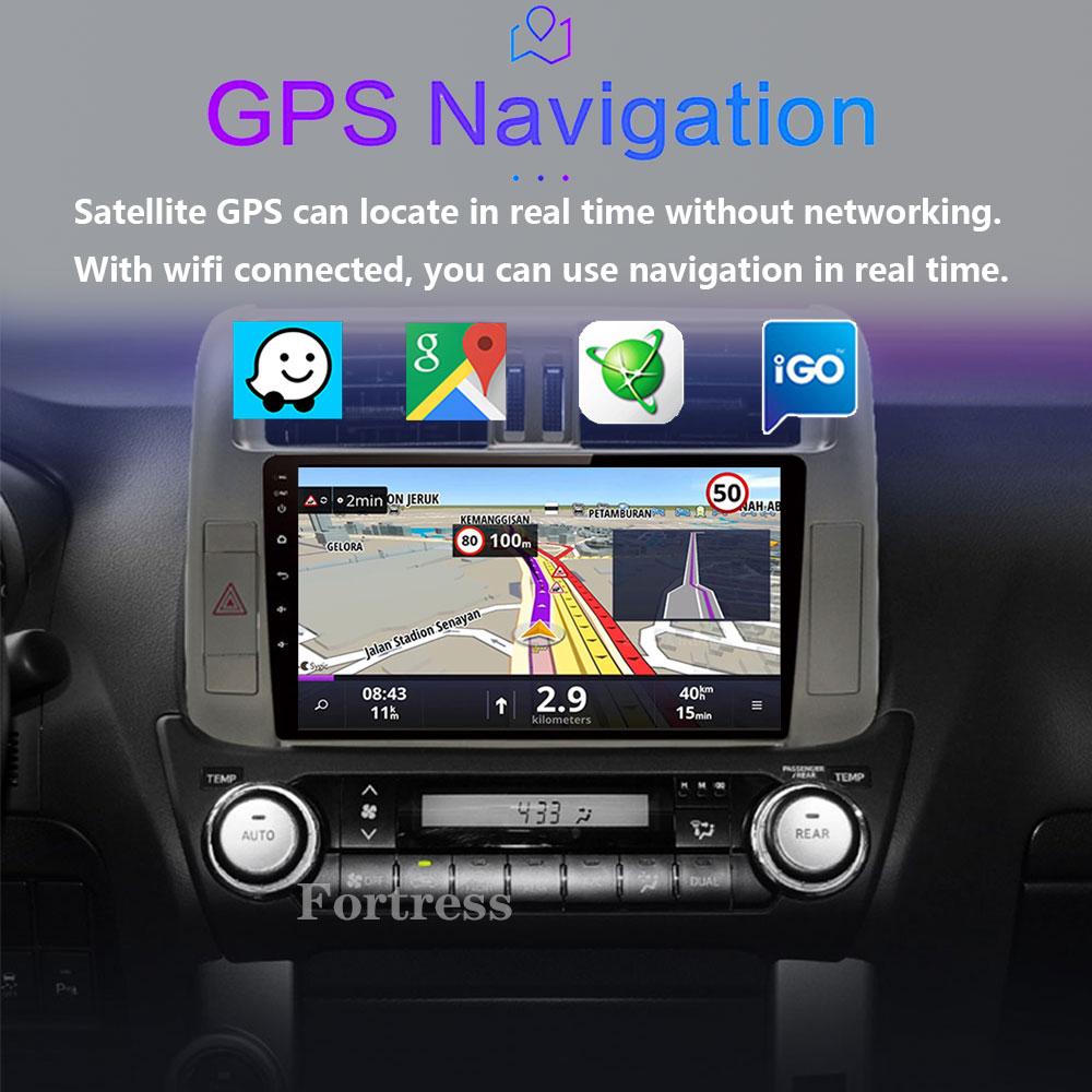 For Toyota Land Cruiser Prado 150 2009 - 2013 Car Radio Android 13 Video Multimedia Player GPS Navigation WIFI 4G LET Head Unit