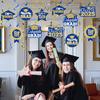 2025 Graduation Party Decorations - 30 Pcs Blue Gold Class of 2025 Congrats Grad Hanging Swirl Ceiling Decor for Home School Classroom Graduation