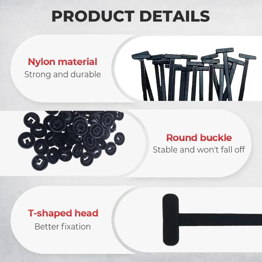 Indoor Outdoor General Purpose Cable Tie Buckles Releasable UV Resista 50Pcs Nylon Cable Zip Self Locking Heavy Duty Zip Ties