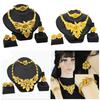 Elegant Bridal Jewelry Set with Fashionable Necklace and Clip Earrings In Gold Stylish Outfits Jewelry Accessory