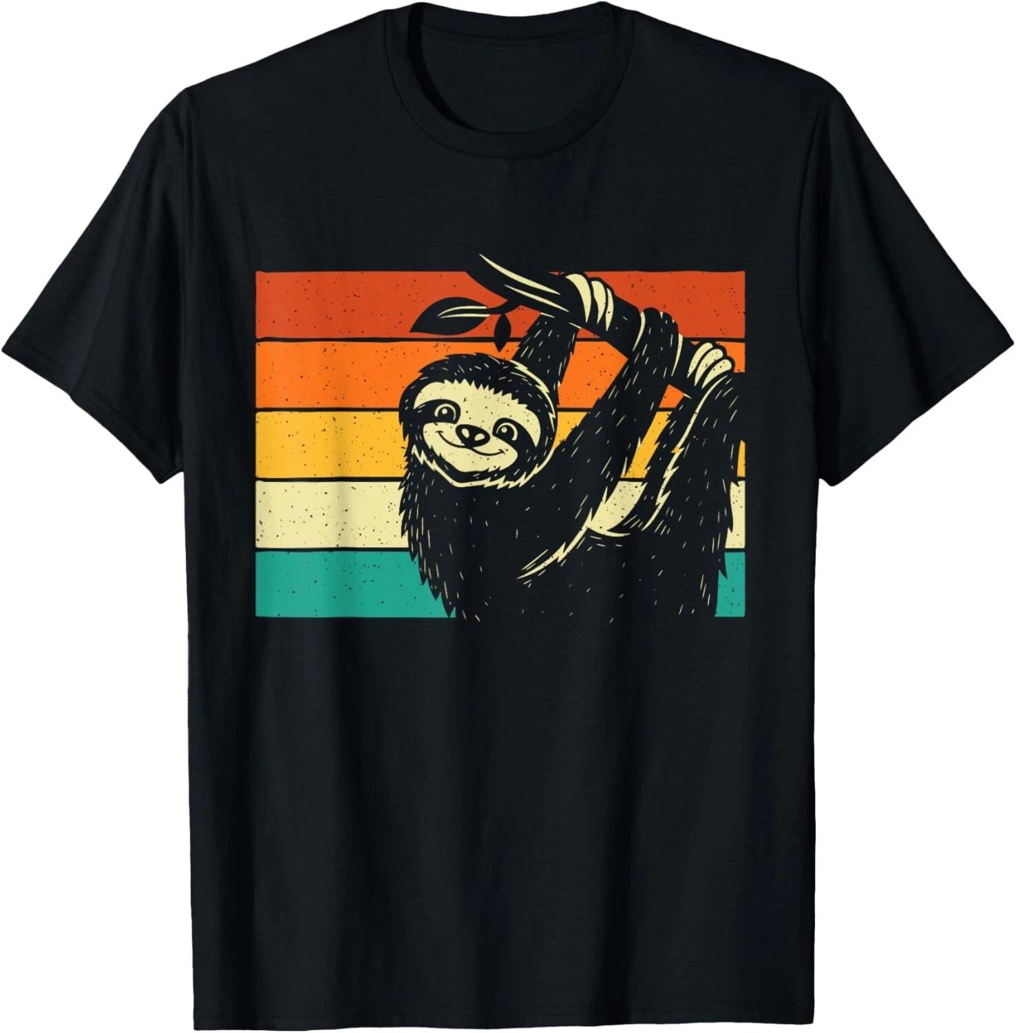 

Retro Vintage Hanging Sloth - Nature Animal Lover Zookeeper Gift Unisex T-Shirt 2XL