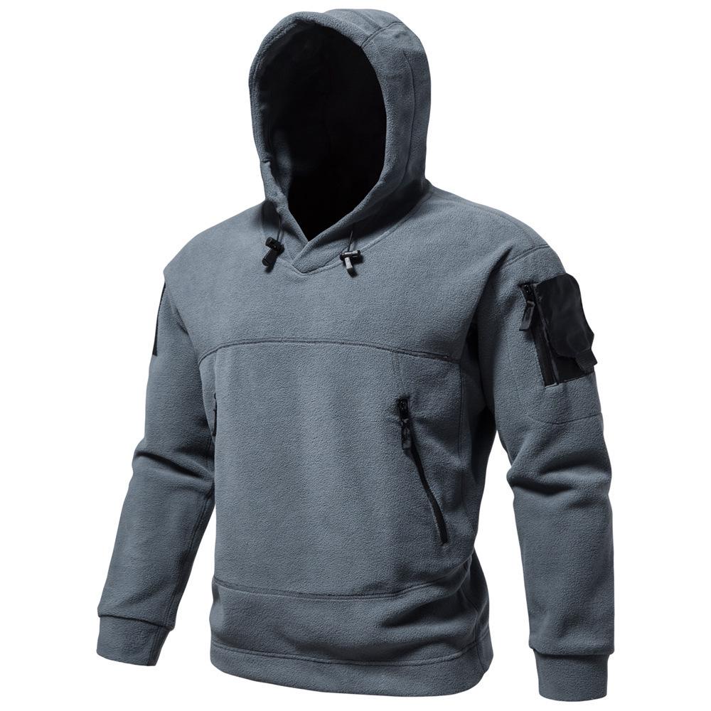 2024 Men's Tactical Hooded Fleece Sweatshirt Pullover Jacket