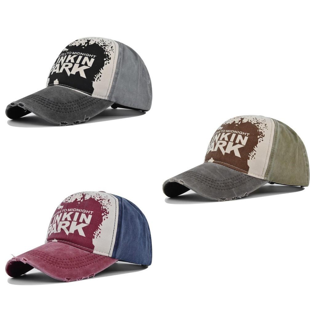 Linkin Graffiti Aufdruck Baseballkappe Baumwolle Lässig Verstellbar Sonnenschutz Atmungsaktive Mütze