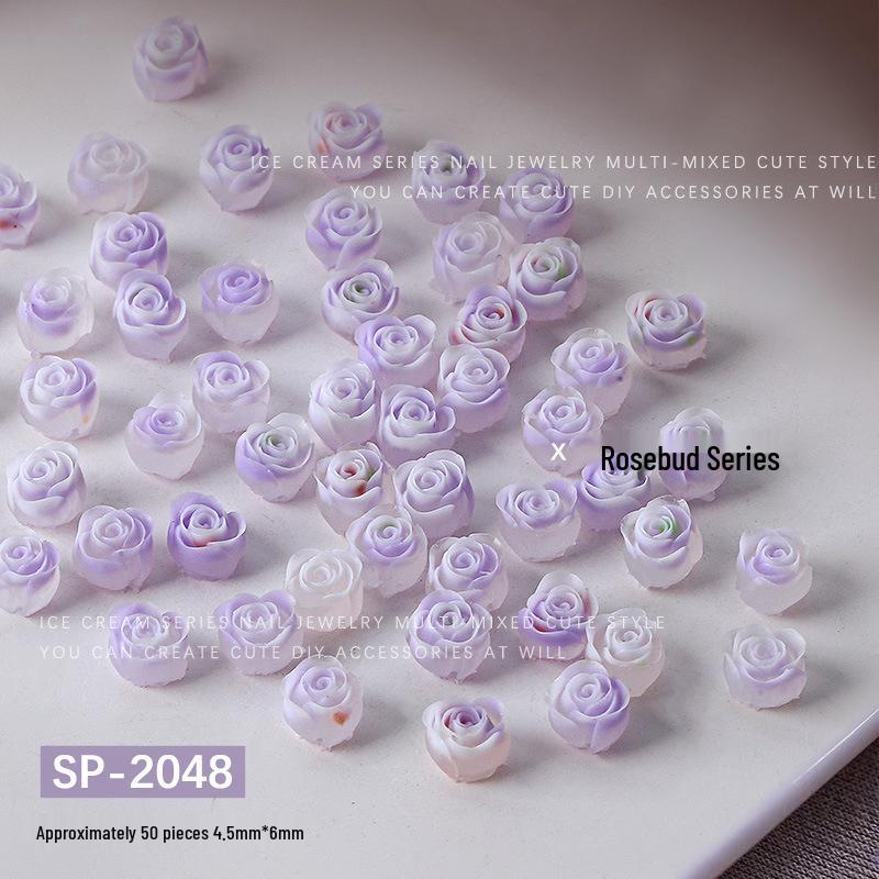 

Набор 3D-цветов из смолы и страз для нейл-арта Бутон розы - Прибл.. 50 шт.