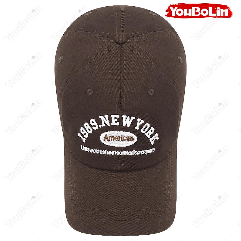 Retro Letter Embroidery Soft Top Baseball Cap Korean Trendy Duckbill Cap Outdoor Sun Protection Hat