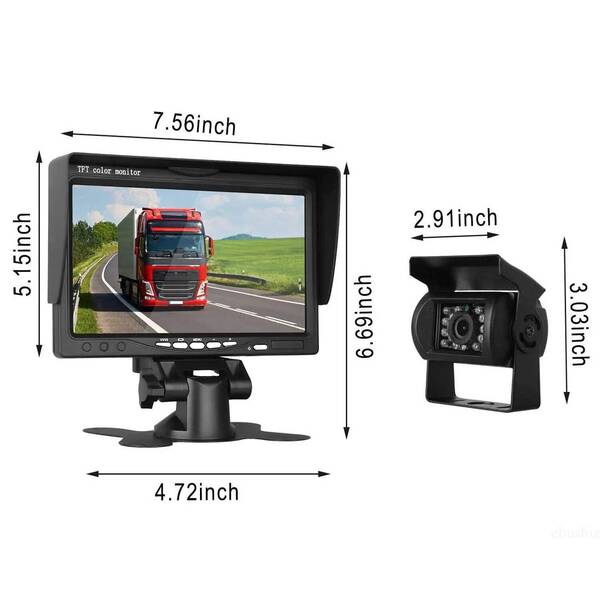 7" Monitor Heavy Duty CCD Rear View Camera + 2x 15m 4PIN Cable Reverse Cam Kit