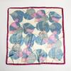 Elegant celebrity style leaf pattern printing large square scarf sunscreen silk scarf travel shawl versatile generous scarf 91cm