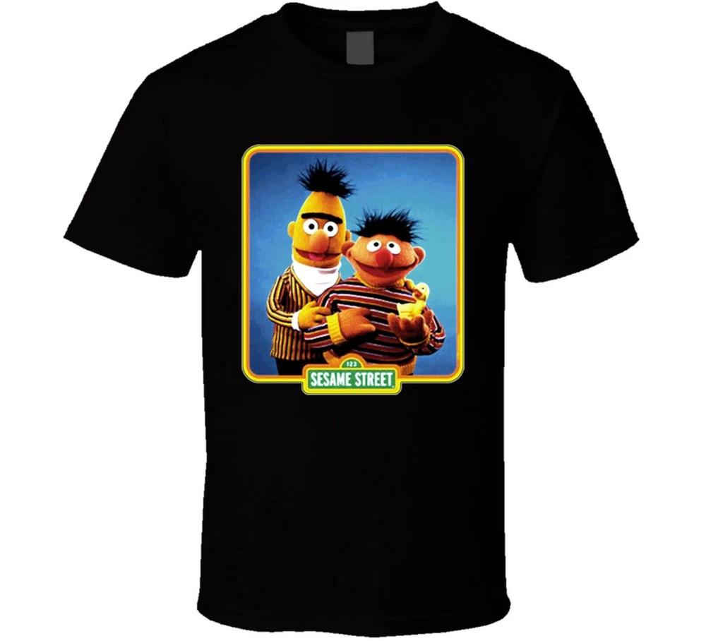Ernie And Bert Old School Black T Shirt S