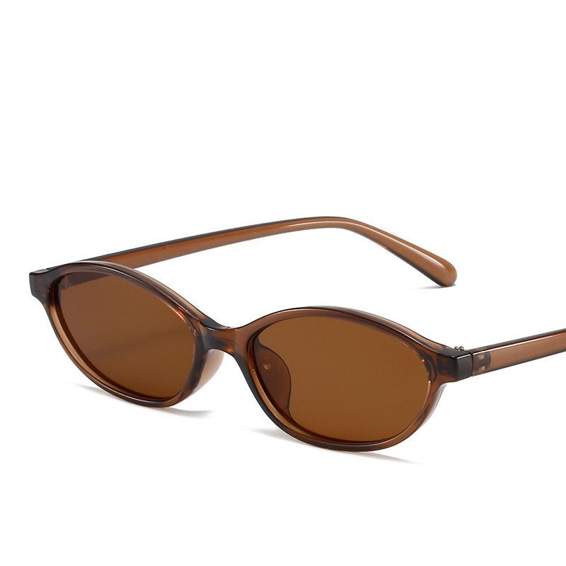 New flat round frame nerd narrow frame sunglasses women's small face yk spice girl wind green retro sunglasses