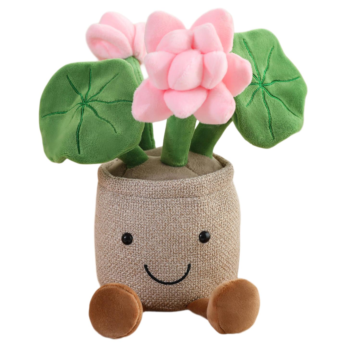 30cm Lotus Pluche Bloem Met Poten Gevuld Roze Paars Wit Plant Lachend Gezicht Pluche Speelgoed Huis Kantoor Decoratie Cadeau 30cm