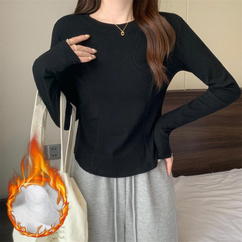 Dámské tričko s dlouhým rukávem krátký top