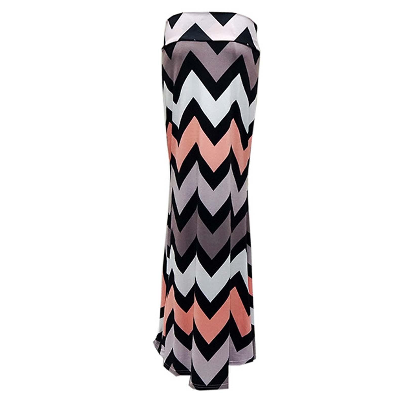 Women s  Printed Slim High Waist Stretchy Wrap Hip Hem Mid Length Half  Skirt L