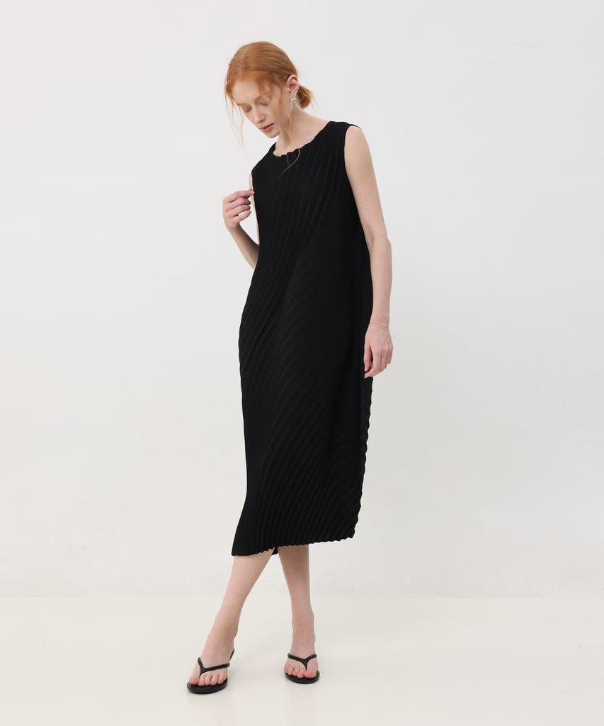 PLEATSMOOD Twison Pleats Sleeveless Dress