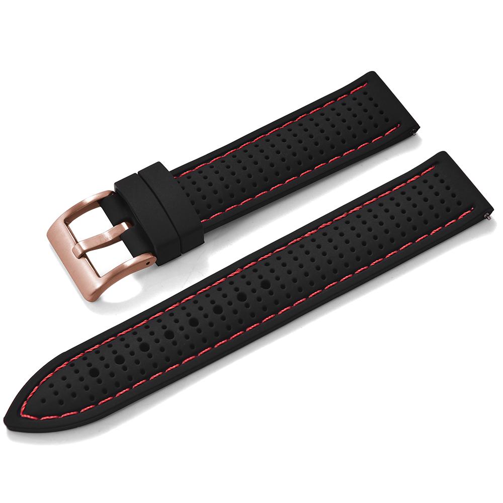 Quick Release Sport Silicone Watch Band - Breathable Waterproof Soft Rubber Strap Universal Fit 18mm 20mm 22mm For Men Women