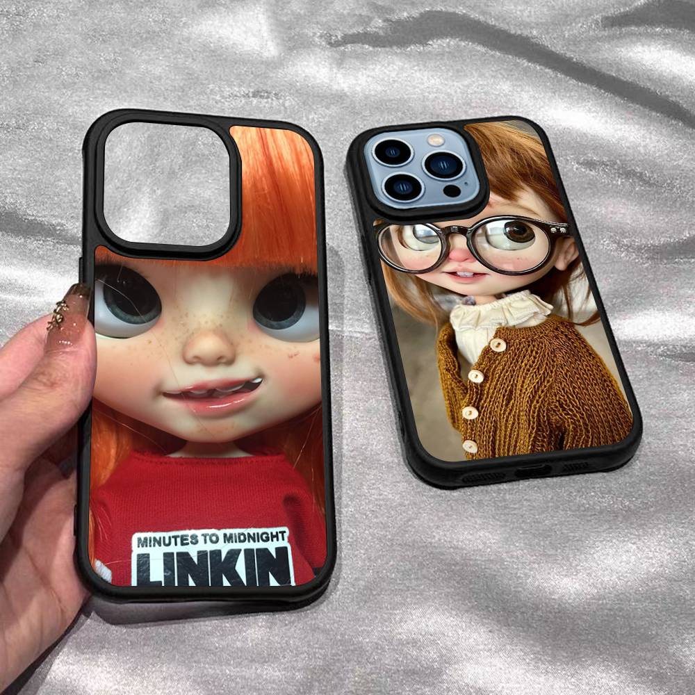 Japanese Korean Retro Doll Dark Baby Artist Black Hard Plastic Phone Case For Iphone 17 Air 16 15 14 13 12 11 Pro Max PC TPU