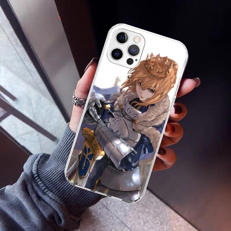 Fate Zero Stay Night Saber Phone Case For iPhone 17 Air 11 13 Mini 14 15 Plus 16 12 Pro Max 16E SE 7 8 Pattern Soft TPU Back Cov