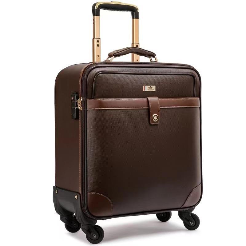 

2024 Мужской Легкий Дорожный Чемодан на Универсальных Колесах 18-24 дюйма с Замком 18-inch horizontal model коричневый