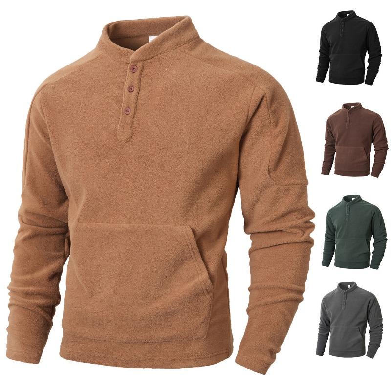 Versatile Autumn Winter New Slim Long-sleeved Stand Collar Personality European American Casual Sweatshirt for Men