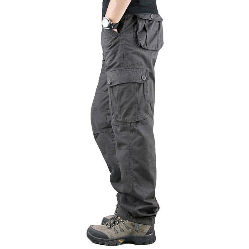 Men's Overalls Outdoor Straight Multi-pocket Cargo Pants Casual Wear Resistant Multi-pocket Military Tactical Pants