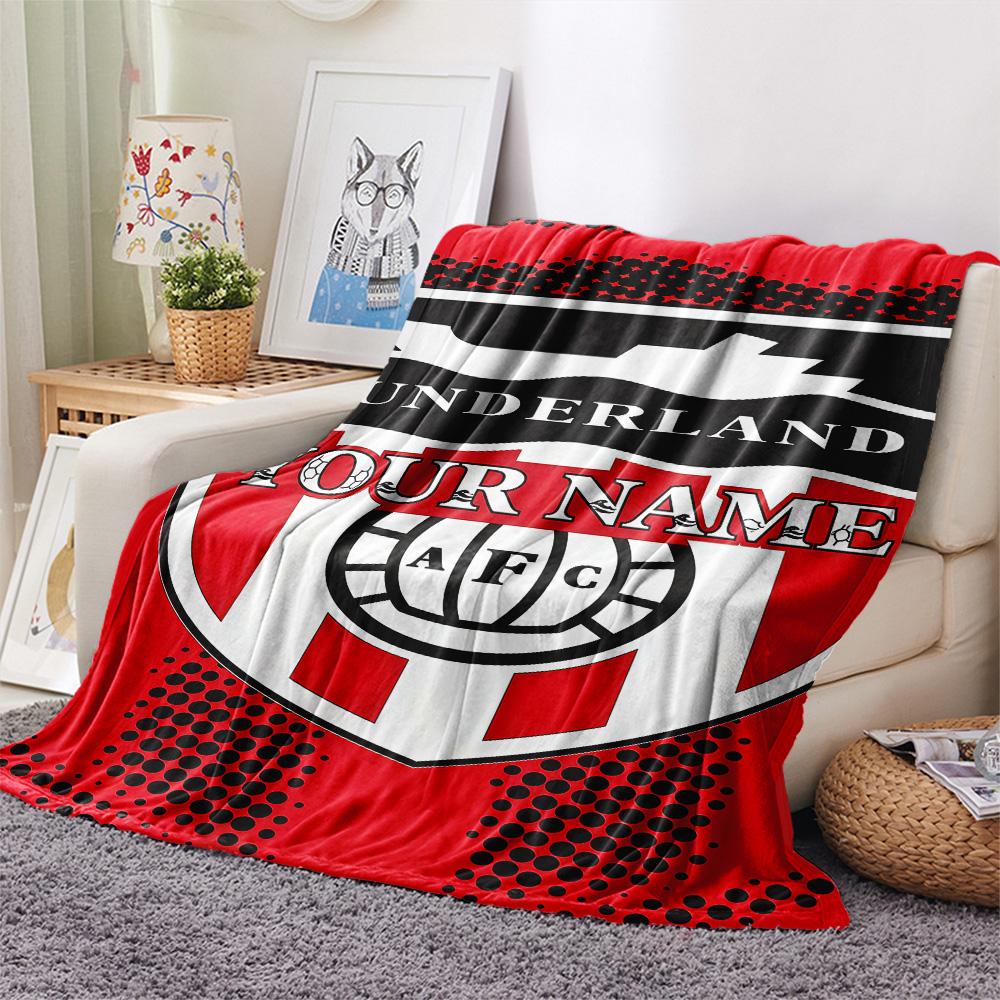 1 STUKS Sunderland Association Football Club Gepersonaliseerd Patroon Flanellen Deken Geschikt Voor Alle Seizoenen voor Huisdecoratie Warmte en Comfort Cadeaus Vakantie