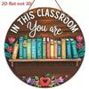 Cute 2D Flat Welcome Sign Round Wooden Ornaments Classroom Door Sign Colorful Decoration School Door Hanging School Decoration
