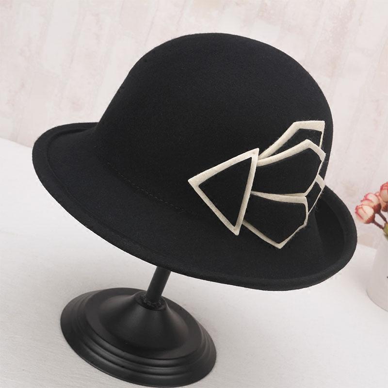 

Леди фетровые шерстяные шляпы для девочек, осенне-зимняя теплая кепка, шерстяные женские модные береты в английском стиле в стиле ретро, ​​кепка с куполом, регулируемая B-8940