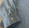 Spring 2026 Women's Retro Distressed Denim Shirt with Heavy Embroidery and Lapel