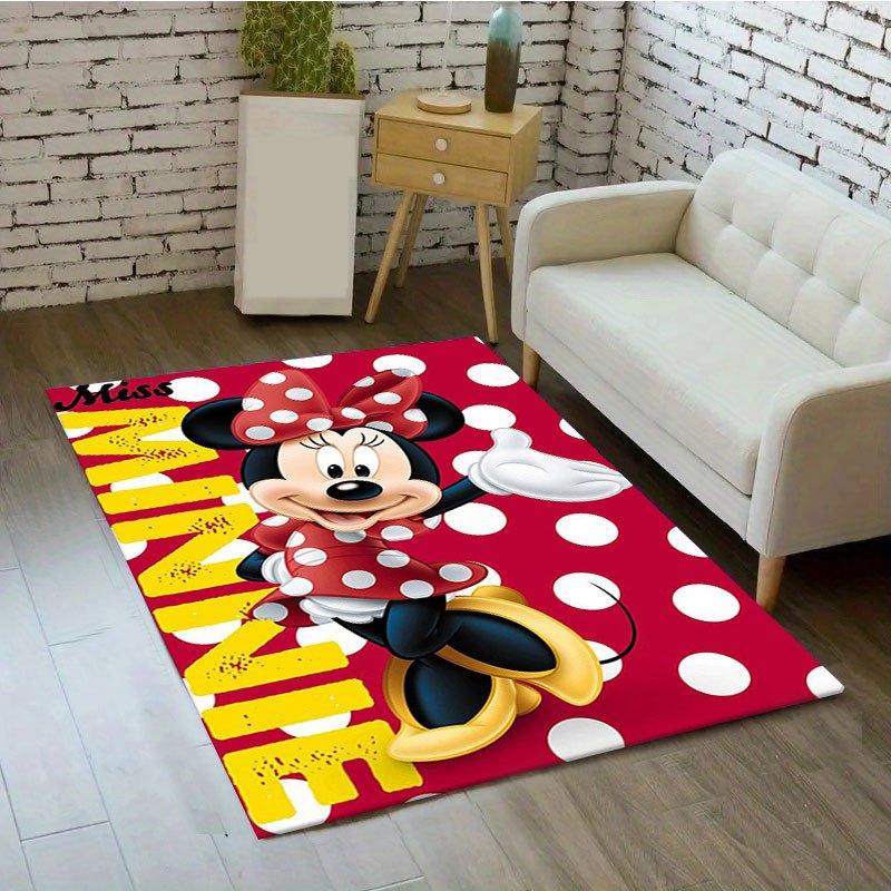 1pc Disney Mickey Mouse and Minnie Pattern Carpet Area Rug Non Slip Carpet Hand Washable Floor Mat Suitable For Living Room Bedroom Home Decor