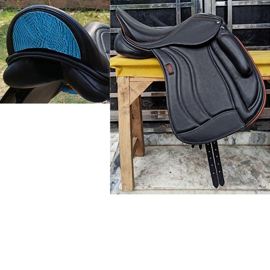 

Leather Dressage Monoflap Saddle with Changeable Gullets – Elegant Cantle Design 16 Inch чёрный