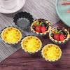 12-Cavity Mini Tart Pans Carbon Steel 7.5x2.3 cm Black Nonstick Baking Mold Set Fruit Tart Mold Set