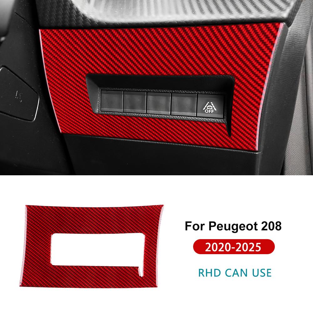 

Real Soft Carbon Fiber Sticker For Peugeot 208 e-208 2020 2021 2022 2023 2024 2025 LHD RHD Car Headlight Adjustment Frame Trim