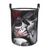 Mexican Catrina Girl Day Of The Dead Sugar Skull Dirty Laundry Baskets Foldable Large Clothes Storage Basket For Home Children's