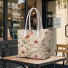Elegant Floral Printed Large Tote Bag Fashion Casual Women Shopping Carry Handbag