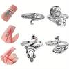 4pcs/set Knitting Help Tools Adjustable Crochet Thread Loop Knitting Ring Finger Wear Thimble Spring Guide Needle Sewing Accessory