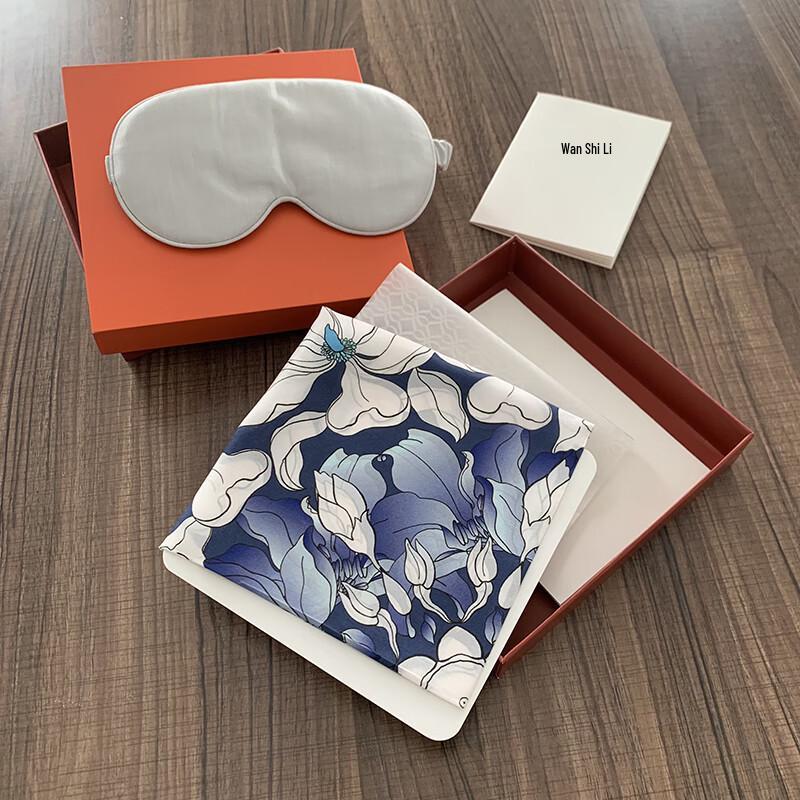 Wanshili Leisure Life Silk Scarf & Eye Mask Set