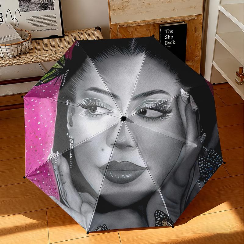 1pc Ayliva Tour Poster Umbrella Portable Folding Umbrella Iron Frame Hole Bone Structure Outdoor Home Umbrella