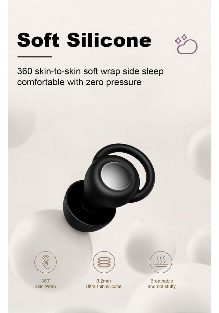Soundproof Noise-Reduction Sleep Earplugs - Flexible, Comfortable, Washable, and Silent