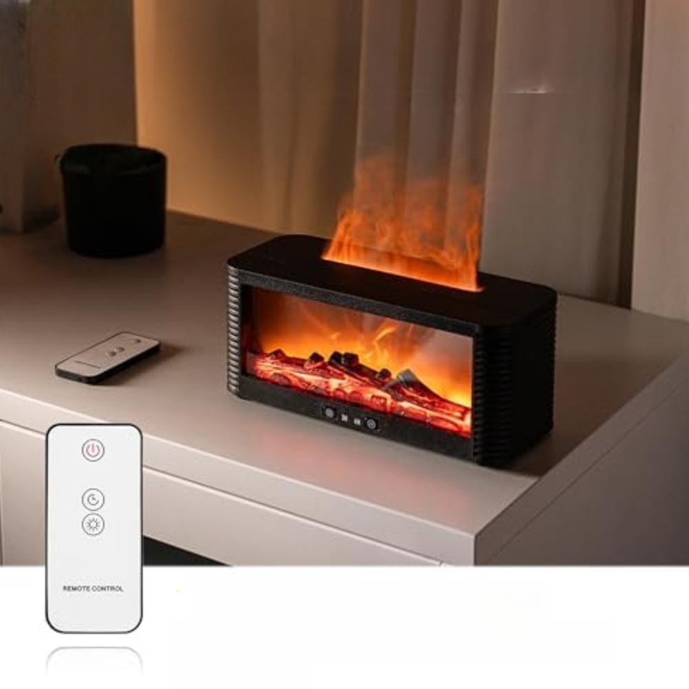 Cozy Atmosphere Flame Diffuser Remote Control Flame Aroma Diffuser Realistic Flame Effect 7 Soothing Light Modes