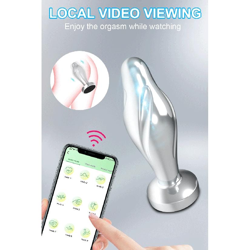 Bluetooth APP Anal Plug Vibrator Female Remote Control Clitoris Stimulator Metal Butt Plug Adult Supplies Sex Toys for Women