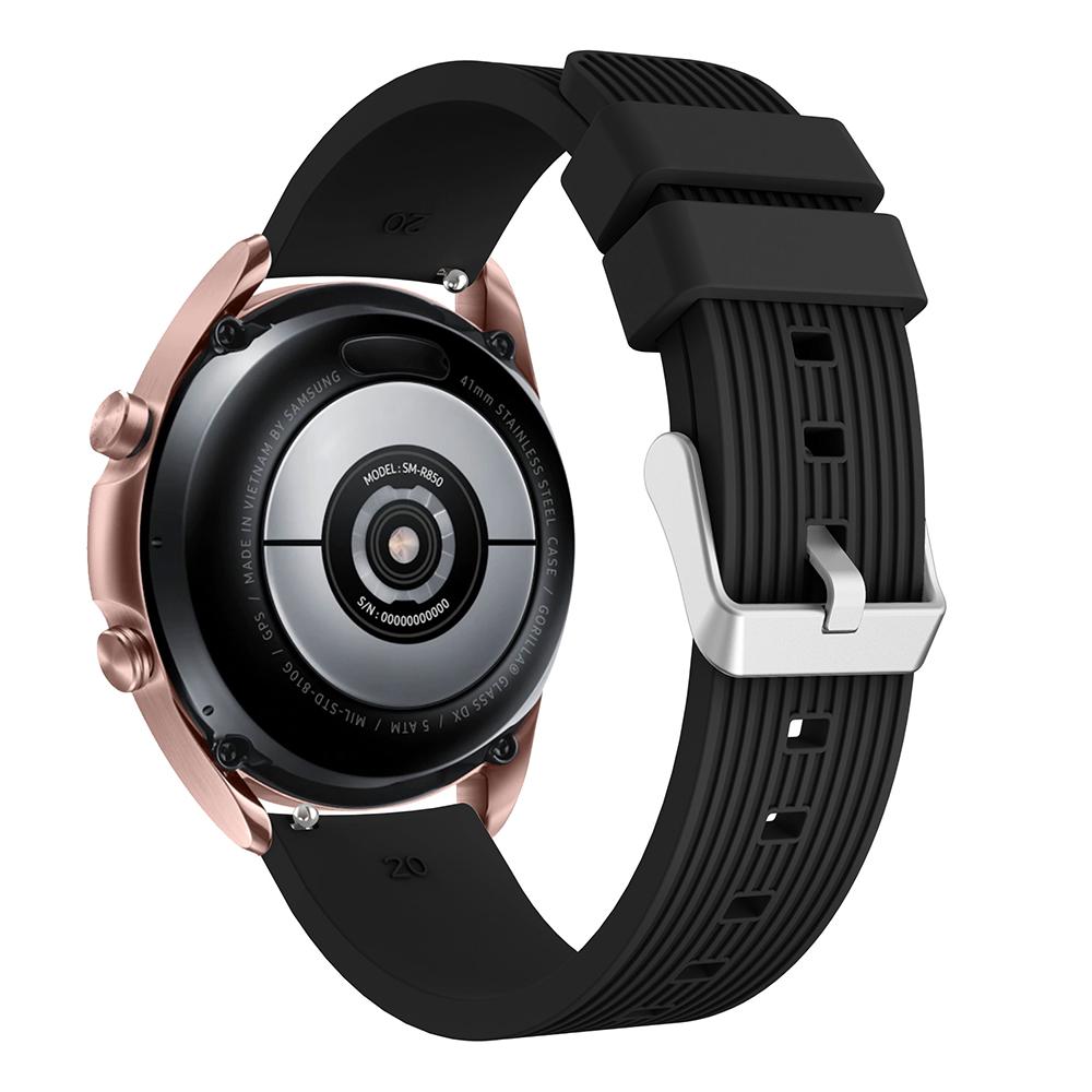 

Pinstriped Silicone Smart Watch Band for Samsung Galaxy Watch3 41mm Grey