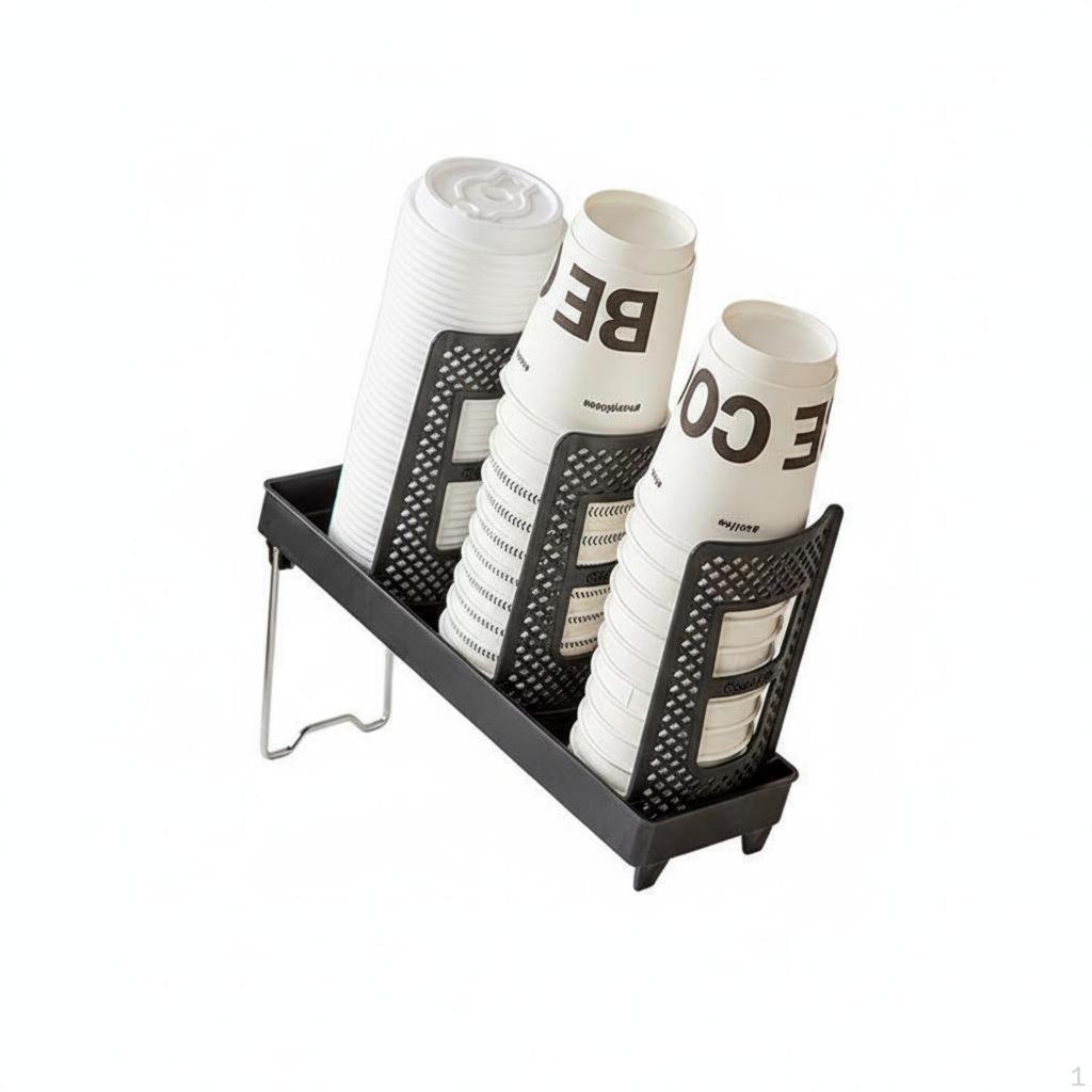 Cup Storage Rack Detachable Design Tilted Paper Organizer SpaceSaving Coffee Station