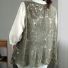 Bohemian Cotton Lace Cardigan Vest with Pockets and V-Neck